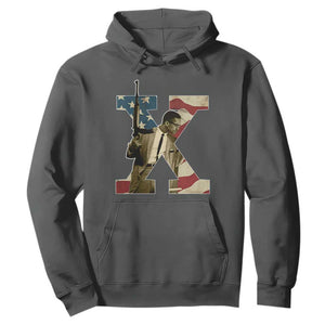 Malcolm X Hoodie Black History Leaders American Flag TS11 Dark Heather Print Your Wear