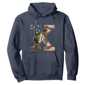 Malcolm X Hoodie Black History Leaders American Flag TS11 Navy Print Your Wear