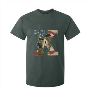 Malcolm X T Shirt For Kid Black History Leaders American Flag TS11 Dark Forest Green Print Your Wear