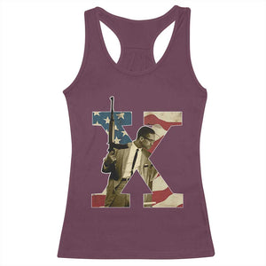 Malcolm X Racerback Tank Top Black History Leaders American Flag TS11 Maroon Print Your Wear