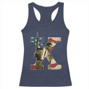 Malcolm X Racerback Tank Top Black History Leaders American Flag TS11 Navy Print Your Wear