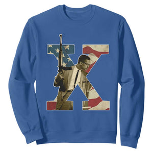 Malcolm X Sweatshirt Black History Leaders American Flag TS11 Royal Blue Print Your Wear