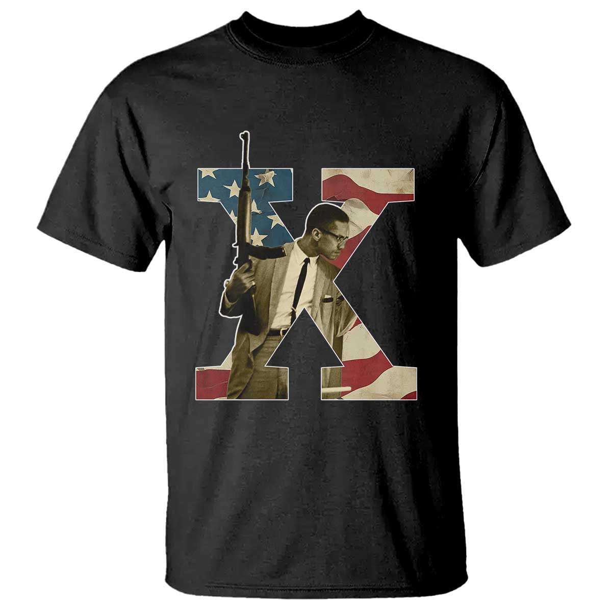 Malcolm X T Shirt Black History Leaders American Flag TS11 Black Print Your Wear