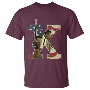 Malcolm X T Shirt Black History Leaders American Flag TS11 Maroon Print Your Wear