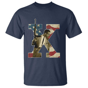 Malcolm X T Shirt Black History Leaders American Flag TS11 Navy Print Your Wear