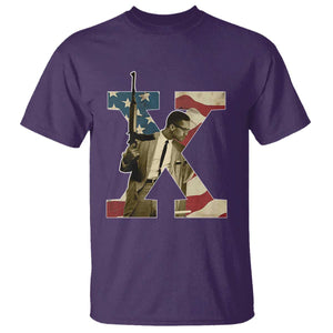 Malcolm X T Shirt Black History Leaders American Flag TS11 Purple Print Your Wear