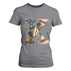 Malcolm X T Shirt For Women Black History Leaders American Flag TS11 Charcoal Print Your Wear