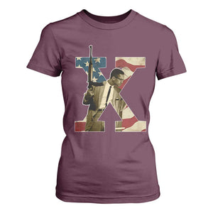 Malcolm X T Shirt For Women Black History Leaders American Flag TS11 Maroon Print Your Wear