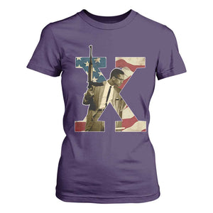 Malcolm X T Shirt For Women Black History Leaders American Flag TS11 Purple Print Your Wear