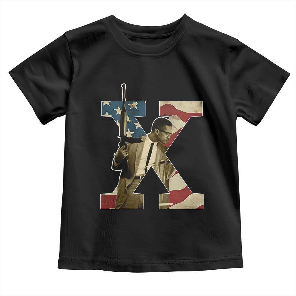 Malcolm X Toddler T Shirt Black History Leaders American Flag TS11 Black Print Your Wear