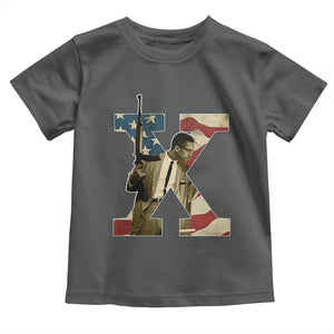 Malcolm X Toddler T Shirt Black History Leaders American Flag TS11 Dark Heather Print Your Wear