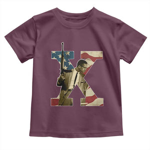 Malcolm X Toddler T Shirt Black History Leaders American Flag TS11 Maroon Print Your Wear