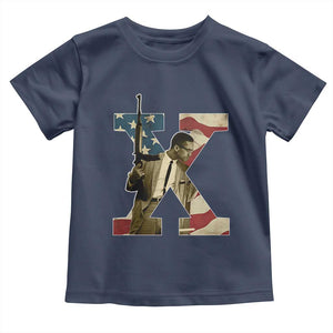 Malcolm X Toddler T Shirt Black History Leaders American Flag TS11 Navy Print Your Wear