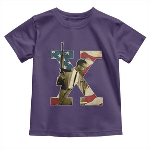 Malcolm X Toddler T Shirt Black History Leaders American Flag TS11 Purple Print Your Wear