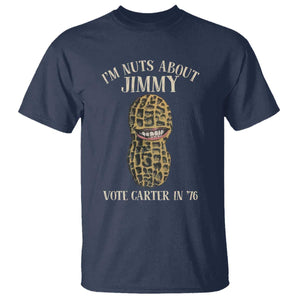 Jimmy Carter Supporter T Shirt I'm Nuts About Jimmy Vote Carter In '76 Peanut TS11 Navy Print Your Wear