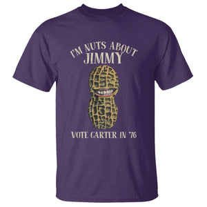 Jimmy Carter Supporter T Shirt I'm Nuts About Jimmy Vote Carter In '76 Peanut TS11 Purple Print Your Wear