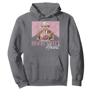 Funny Trump Cowboy Valentine's Day Hoodie Howdy Sweetheart TS11 Charcoal Print Your Wear