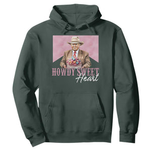 Funny Trump Cowboy Valentine's Day Hoodie Howdy Sweetheart TS11 Dark Forest Green Print Your Wear