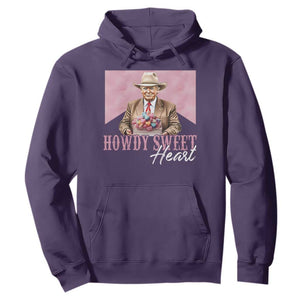 Funny Trump Cowboy Valentine's Day Hoodie Howdy Sweetheart TS11 Purple Print Your Wear