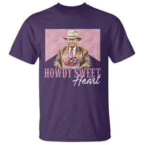 Funny Trump Cowboy Valentine's Day T Shirt Howdy Sweetheart TS11 Purple Print Your Wear