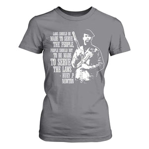 Huey P.Newton Quote T Shirt For Women People Should Not To Be Made To Serve The Laws Black History Month TS11 Charcoal Print Your Wear