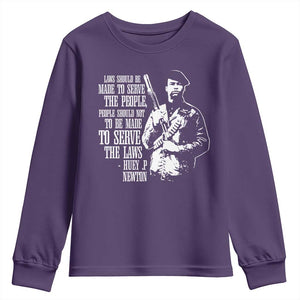 Huey P.Newton Quote Youth Sweatshirt People Should Not To Be Made To Serve The Laws Black History Month TS11 Purple Print Your Wear