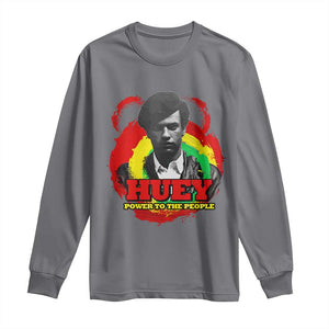 Huey P Newton Long Sleeve Shirt Power To The People Black History Month TS11 Charcoal Print Your Wear