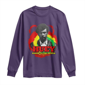 Huey P Newton Long Sleeve Shirt Power To The People Black History Month TS11 Purple Print Your Wear