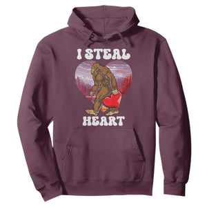 Funny Bigfoot Valentine's Day I Steal Heart Hoodie TS11 Maroon Print Your Wear