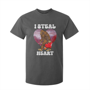 Funny Bigfoot Valentine's Day I Steal Heart T Shirt For Kid TS11 Dark Heather Print Your Wear