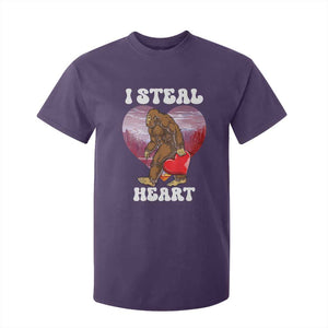 Funny Bigfoot Valentine's Day I Steal Heart T Shirt For Kid TS11 Purple Print Your Wear