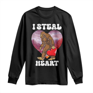 Funny Bigfoot Valentine's Day I Steal Heart Long Sleeve Shirt TS11 Black Print Your Wear