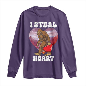 Funny Bigfoot Valentine's Day I Steal Heart Long Sleeve Shirt TS11 Purple Print Your Wear