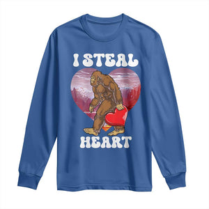 Funny Bigfoot Valentine's Day I Steal Heart Long Sleeve Shirt TS11 Royal Blue Print Your Wear