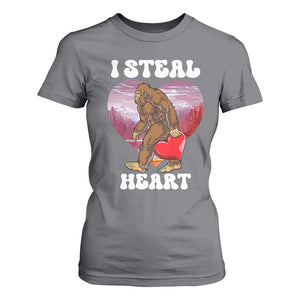 Funny Bigfoot Valentine's Day I Steal Heart T Shirt For Women TS11 Charcoal Print Your Wear