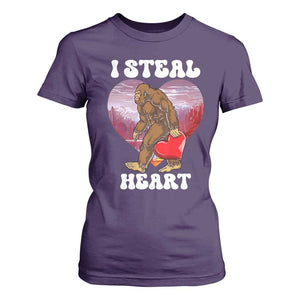 Funny Bigfoot Valentine's Day I Steal Heart T Shirt For Women TS11 Purple Print Your Wear