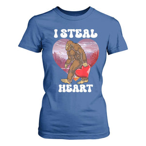 Funny Bigfoot Valentine's Day I Steal Heart T Shirt For Women TS11 Royal Blue Print Your Wear