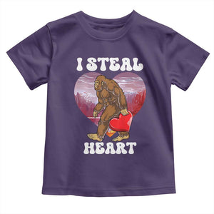 Funny Bigfoot Valentine's Day I Steal Heart Toddler T Shirt TS11 Purple Print Your Wear