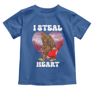 Funny Bigfoot Valentine's Day I Steal Heart Toddler T Shirt TS11 Royal Blue Print Your Wear