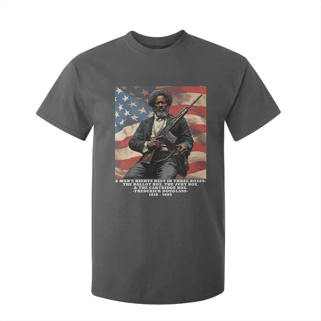 Frederick Douglass T Shirt For Kid A Man's Rights Rest In Three Boxes American Flag TS11 Dark Heather Print Your Wear