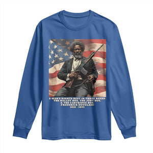 Frederick Douglass Long Sleeve Shirt A Man's Rights Rest In Three Boxes American Flag TS11 Royal Blue Print Your Wear