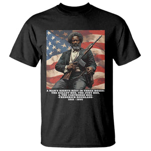 Frederick Douglass T Shirt A Man's Rights Rest In Three Boxes American Flag TS11 Black Print Your Wear