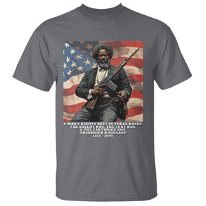 Frederick Douglass T Shirt A Man's Rights Rest In Three Boxes American Flag TS11 Charcoal Print Your Wear