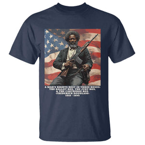 Frederick Douglass T Shirt A Man's Rights Rest In Three Boxes American Flag TS11 Navy Print Your Wear