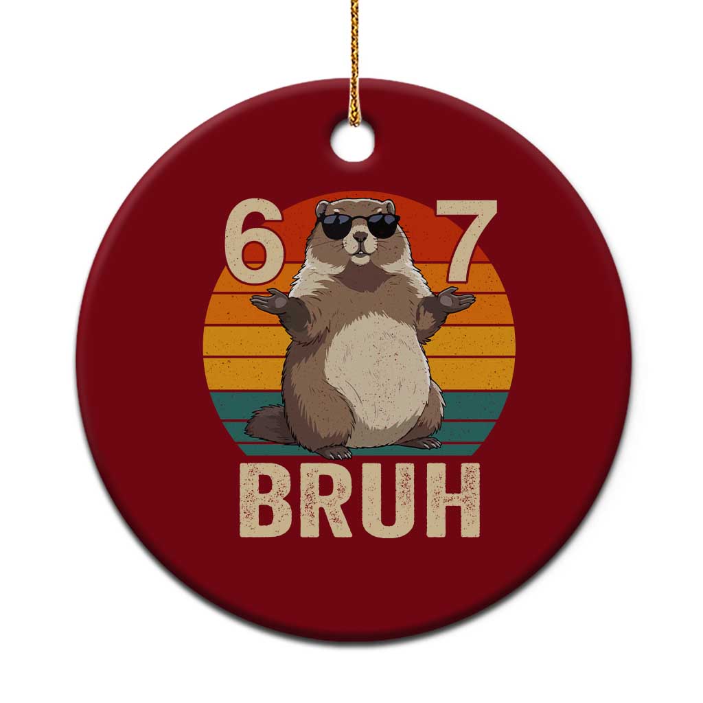 Funny Groundhog 67 Ceramic Ornament Six Seven Bruh Retro Vintage Woodchuck Day TS11 1pc Red Print Your Wear