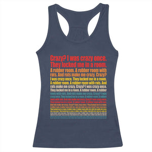 Funny Crazy I Was Crazy Once Meme Racerback Tank Top TS11 Navy Print Your Wear