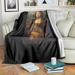 Mona Lisa Holding Groundhog Parody Painting Throw Blanket Funny Groundhog Day TS11 Print Your Wear