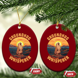 Funny Groundhog Whisperer Ceramic Ornament Screaming Woodchuck Mountain Forest TS11 Print Your Wear