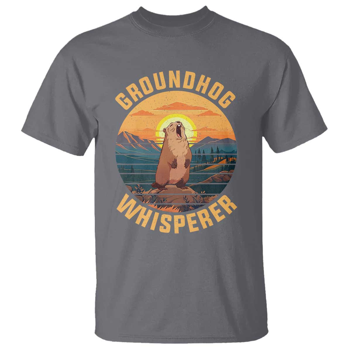 Funny Groundhog Whisperer T Shirt Screaming Woodchuck Mountain Forest TS11 Charcoal Print Your Wear