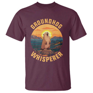 Funny Groundhog Whisperer T Shirt Screaming Woodchuck Mountain Forest TS11 Maroon Print Your Wear